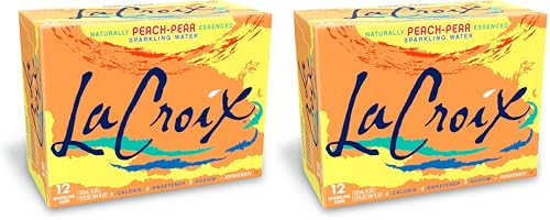 24 Pack LaCroix Peach Pear Sparkling Water 12oz (OU)