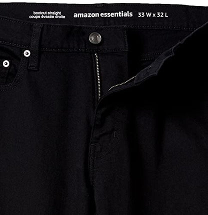 Amazon Essentials Men's Straight-Fit Bootcut Jean, Black, 30W x 29L