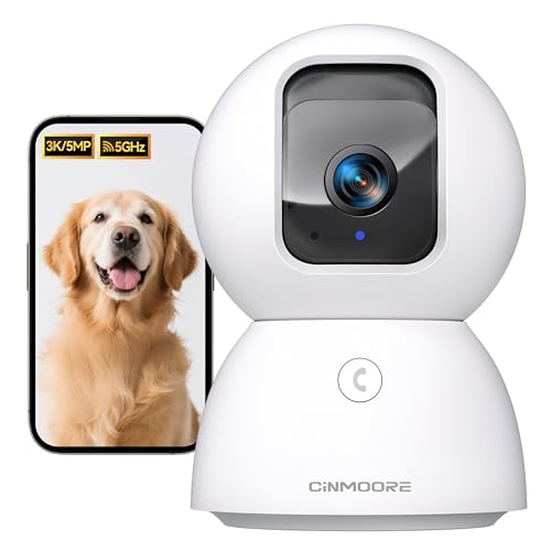 5G Indoor Security Camera, 3K PTZ Baby Monitor
