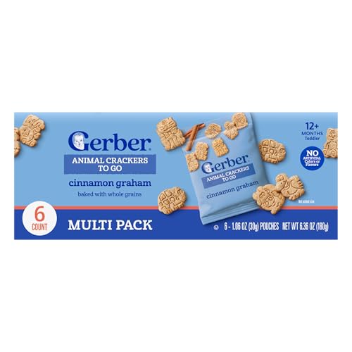 6 Pack Gerber Cinnamon Graham Animal Crackers To-Go