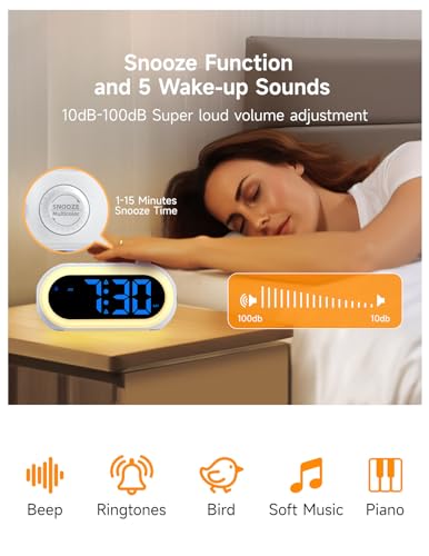 Digital Alarm Clock with Wake Up Light