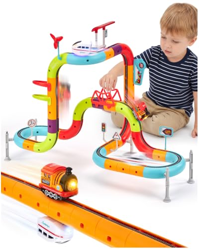 64 Piece Flexible Electric Train Race Track Set