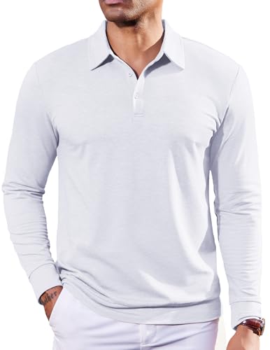 COOFANDY Men's Long Sleeve Polo Golf Shirt