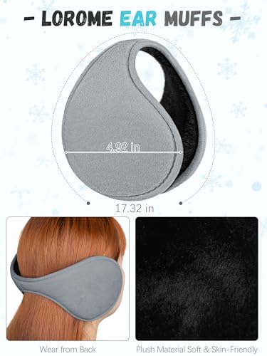 Winter Hat Scarf Gloves and Ear Warmer, Warm Knit Beanie Hat Touch Screen Gloves Set Winter Gifts Neck Scarves for Women Light Gray