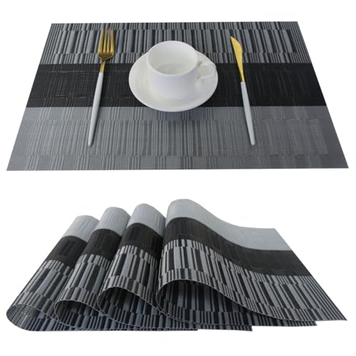 4 Pack Placemats Washable Plastic Table Mats Set