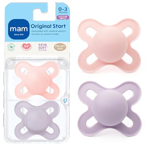 2 Pack MAM Silicone Newborn Baby Pacifiers