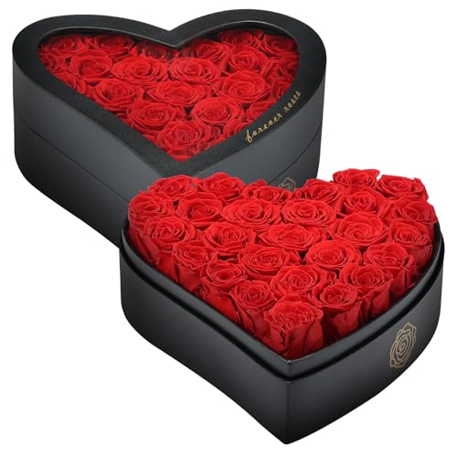27 Preserved Roses in Heart-Shaped Gift Box