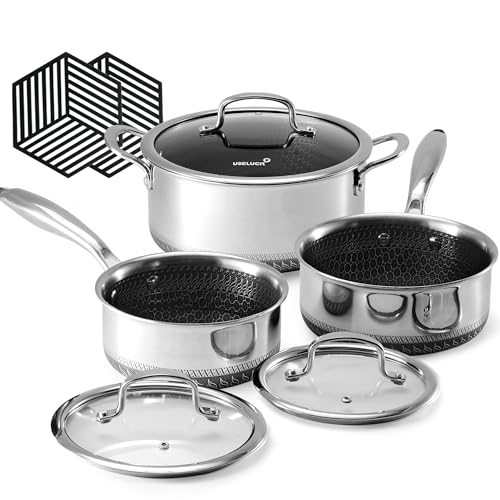 6 Piece Hybrid Nonstick Induction Cookware Pot Set