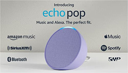Amazon Echo Pop | Full sound compact smart speaker with Alexa | Lavender Bloom