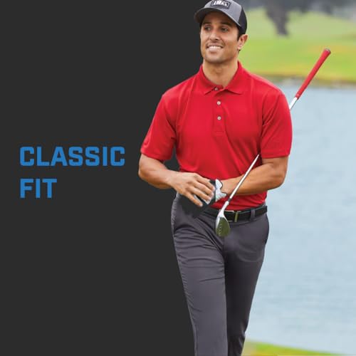 PGA Tour Men's Flat Front Active Waistband Golf Pant With A Classic Fit, Moisture-Wicking And Sun Protection (Sizes 30 - 54), Caviar, 34W x 29L