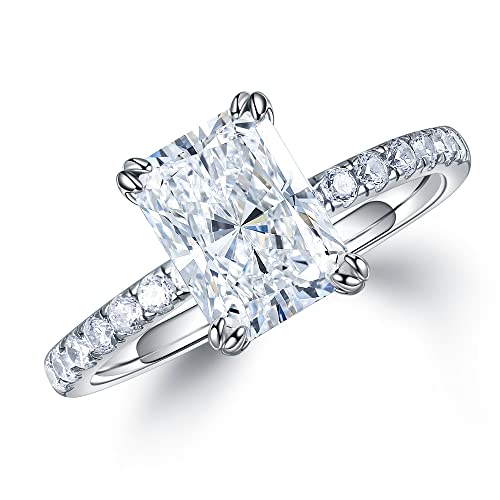 2ct Radiant Cut Moissanite Engagement Wedding Ring