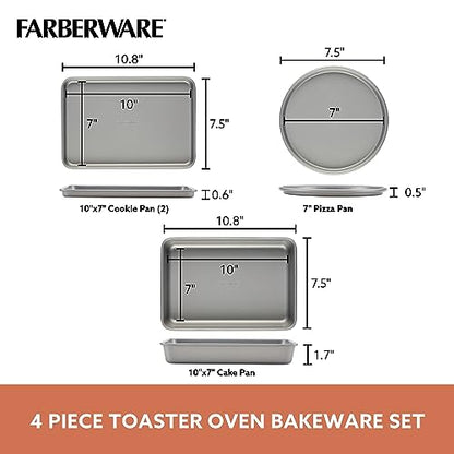 Farberware Nonstick Toaster Oven Pan Set, 4-Piece