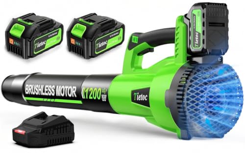 Cordless Brushless Leaf Blower with 2 Batteries