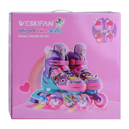 WESKIFAN Unicorn Inline Skates with Light Up Wheels