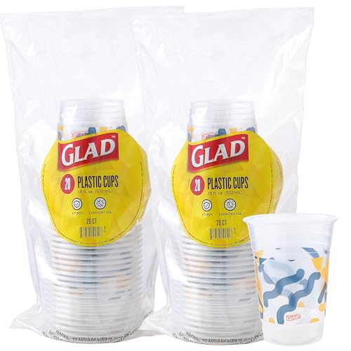 2 Pack Glad 18 oz Disposable Plastic Cups