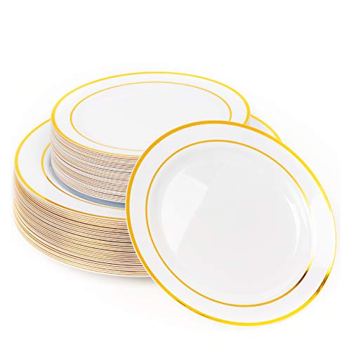 60 Count MATANA Heavy Duty Plastic Party Plates