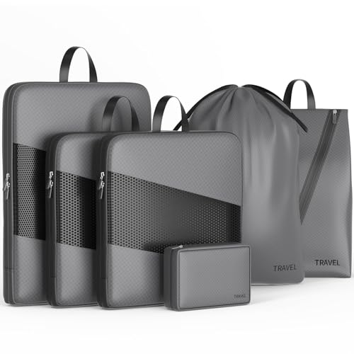 6 Pack Compression Travel Storage Bags Organizer Set