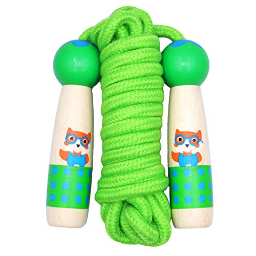 Adjustable Kids Jump Rope with Wooden Handles Fitness
