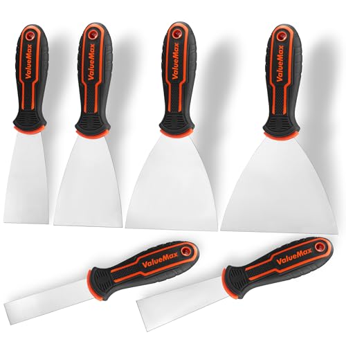 6 Piece Stainless Steel Putty Knife Set