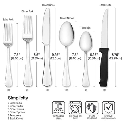 Pfaltzgraff 53-Piece Stainless Steel Flatware Set