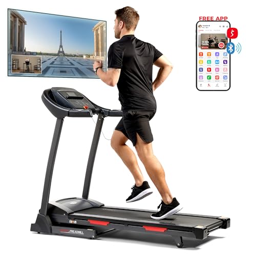 Sunny Health & Fitness Folding Incline Treadmill with Bluetooth