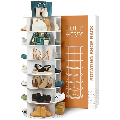 7 Tier Rotating Shoe Rack Tower Organizer Carousel