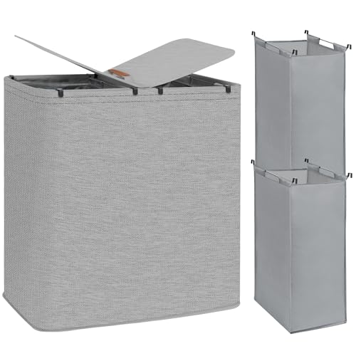 136L Double Laundry Hamper with Lid and Bags