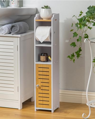 Toilet Paper Holder Stand Small Bathroom Storage Cabinet