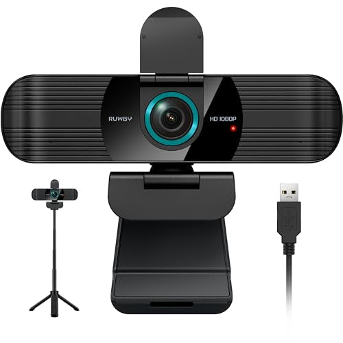 1080p Autofocus Webcam with Dual Mics and Cover