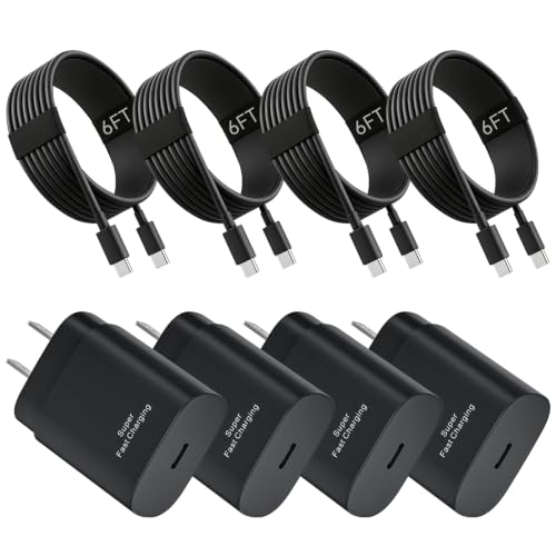 4 Pack 25W USB C Fast Charger and Cables