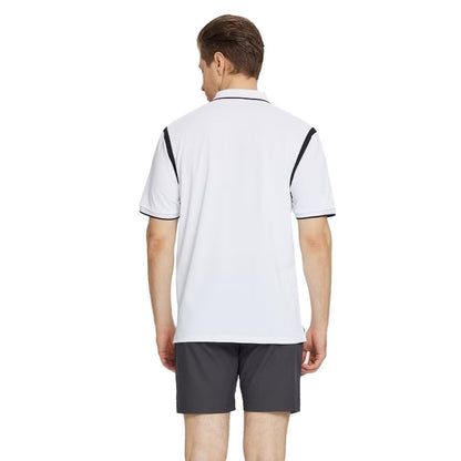 Rouen Polo Shirts for Men Short Sleeve Casual Collared Moisture Wicking Pique Solid Golf Shirts for Men Dry Fit White