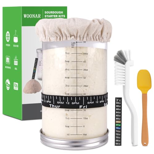 50oz Sourdough Starter Kit Glass Jar Baking Set