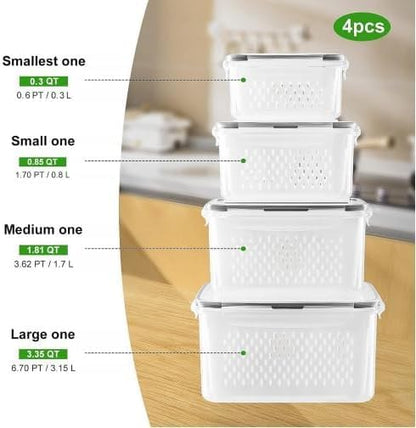 Leakproof Fruit Storage Containers for Fresh Produce