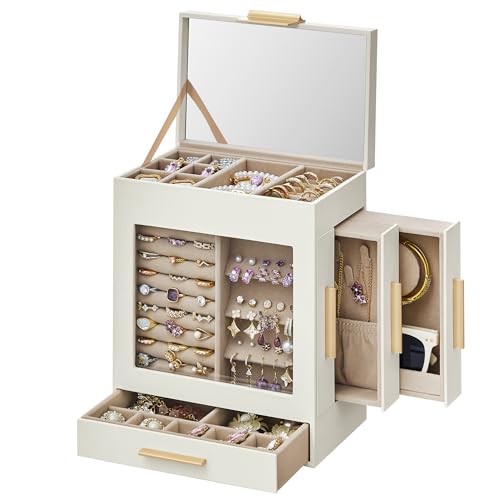 SONGMICS 5-Layer Jewelry Box with Mirror and Drawers