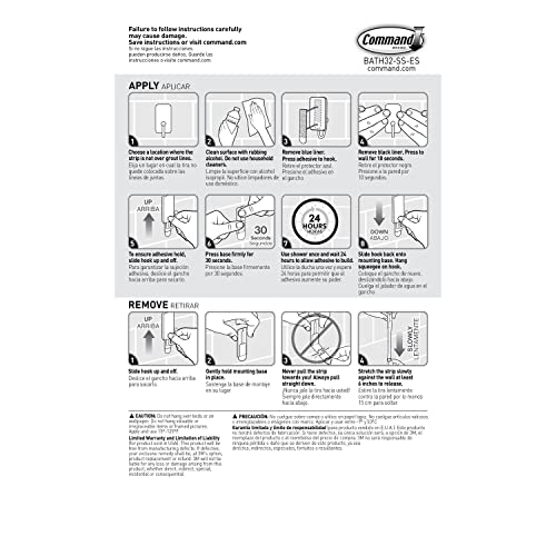 Command Shower Caddy with Adhesive Hook and Squeegee