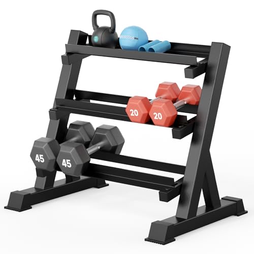 1100LB Heavy Duty 3-Tier Dumbbell Weight Rack