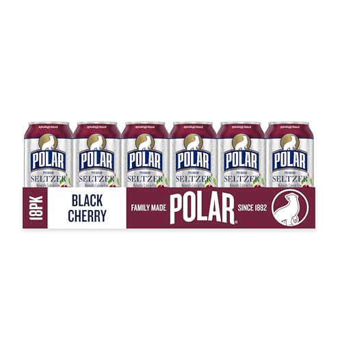 Polar Seltzer Water Black Cherry, 12 fl oz cans, 18 pack