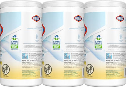 CLOROX Compostable Cleaning Wipes, Lemon Scent, 75 Count