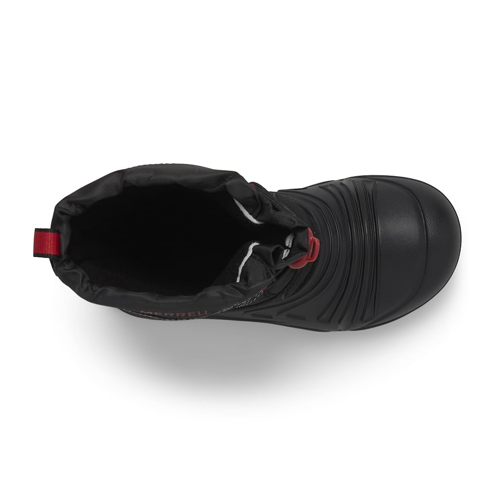 Merrell Snow Quest Lite 3.0 Waterproof Boot, Black/Grey/Red, 3 US Unisex Big Kid