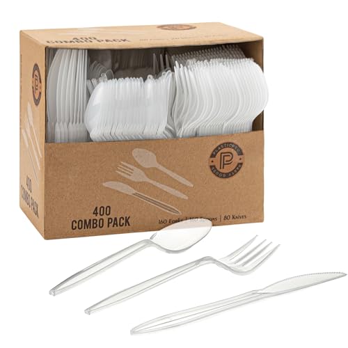 400 Pack Disposable Plastic Utensils Cutlery Set