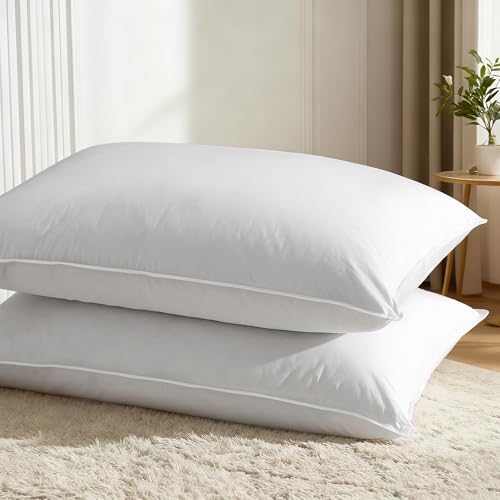 2 Pack Queen Goose Down Bed Pillows