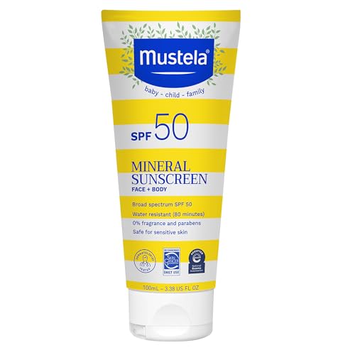 Mustela Baby Mineral Sunscreen SPF 50 Lotion, Sensitive Skin