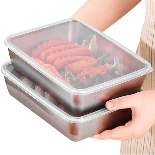 2 Pack Stainless Steel Meal Prep Containers Airtight