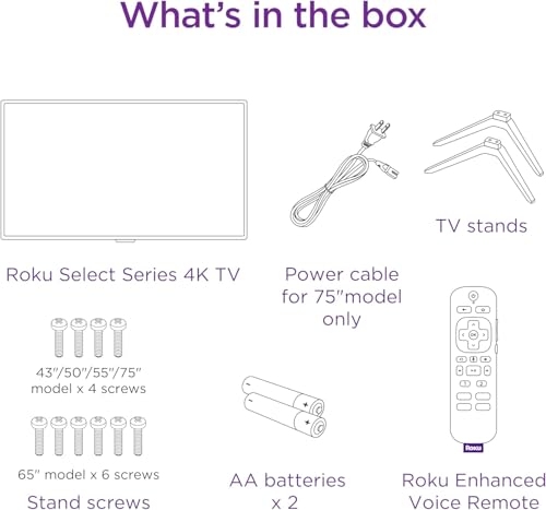 Roku Smart TV – 43-Inch Select Series 4K HDR RokuTV Enhanced Voice Remote, Brilliant 4K Picture, Automatic Brightness, & Seamless Streaming – Live Local News, Sports, Family Entertainment