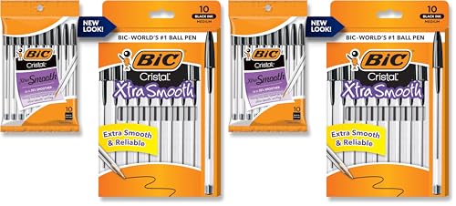 20 Pack BIC Cristal Xtra Smooth Ballpoint Pens Medium Point