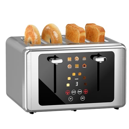 Smart Digital 4-Slice Touchscreen Toaster with Wide Slots