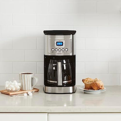 Cuisinart Coffee Maker, 14-Cup Glass Carafe, Fully Automatic for Brew Strength Control & 1-4 Cup Setting, Stainless Steel, DCC-3200P1