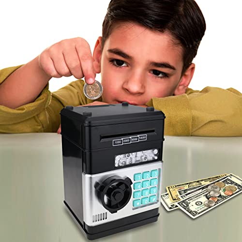 Yoego Piggy Bank for Kids,Electronic Password Piggy Bank Kids Safe Bank Mini ATM Piggy Bank Toy for 3-14 Year Old Boys and Girls