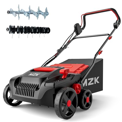15-Inch Electric Dethatcher and Scarifier with Bag