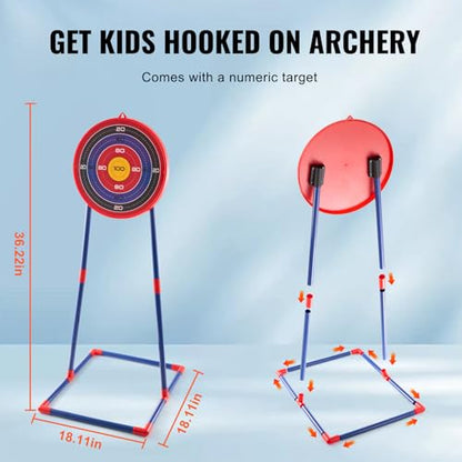 VEVOR Bow and Arrow Set for Kids, LED Light Up Archery Set with 10 Suction Cup Arrows, Indoor Outdoor Toy for Boys Girls Age 4-8 8-12 with Standing Target & Quivers, Ideal Gift for Kids 6 7 8 9 10+